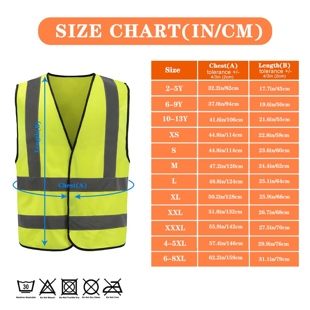AYKRM Yellow hi vis vest Reflective Vest High Visibility hi viz vis Executive Waistcoat high vis vests